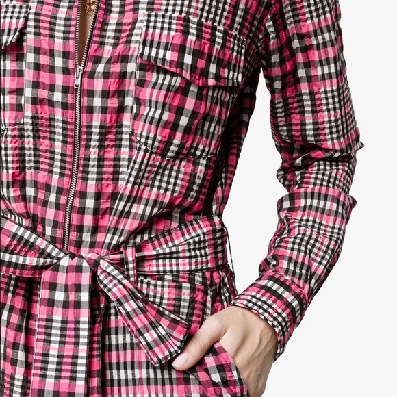 Pink plaid GANNI jumpsuit Size Small (DK 34) - Picture 8 of 12